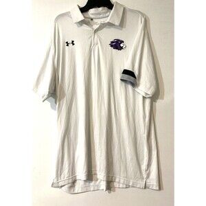 Under Armour Shirt Polo HeatGear Lion Logo Men’s Adult XXL White Loose Fit 2XL